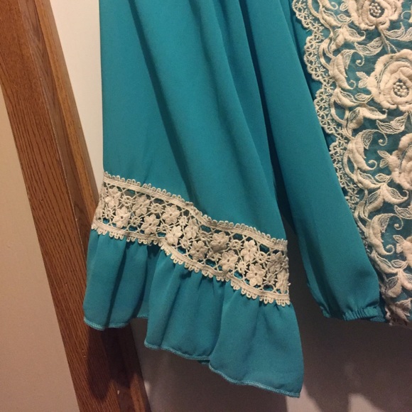 SOLD on Mercari NWOT Turquoise Sheer Top - Small - Picture 3 of 8